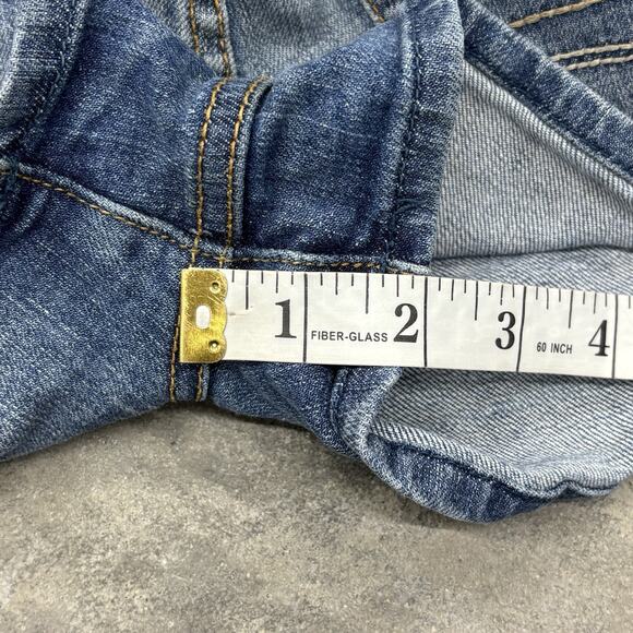 Y2K American Eagle Low Rise Denim Shorts Medium Wash Distressed Womens 6 - Picture 7 of 9